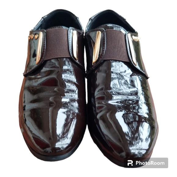 Popular Men's PU Leather Oxfords, Shiny Formal Shoes With Pointed Toe - Picture 5 of 9